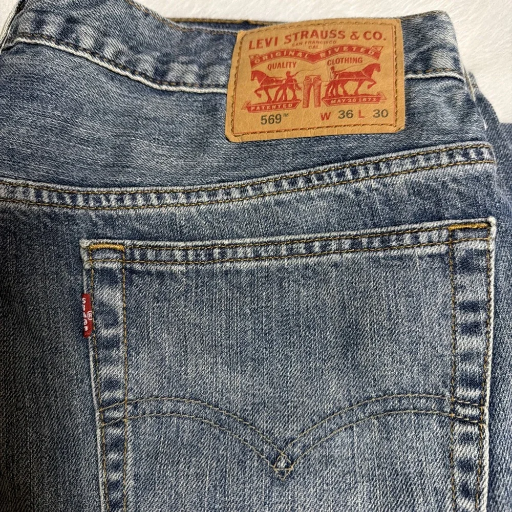 Levis 569 Loose Straight Jeans Mens 36x32 Fits 36x30 Blue Y2K Baggy Skater